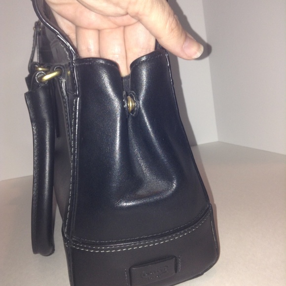 Coach Hampton 11047 Black Leather Satchel Handbag - Picture 4 of 8